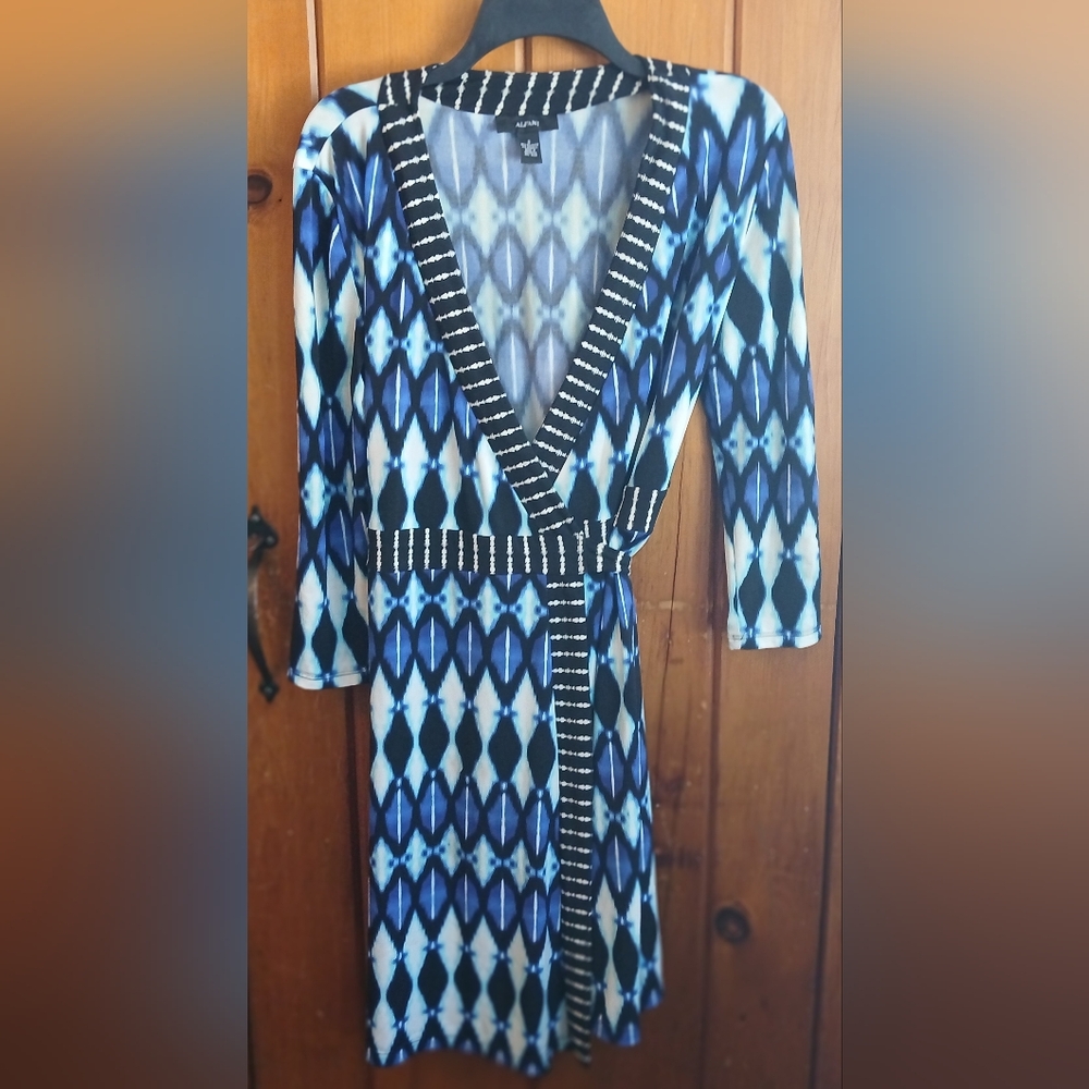 Blue wrap dress